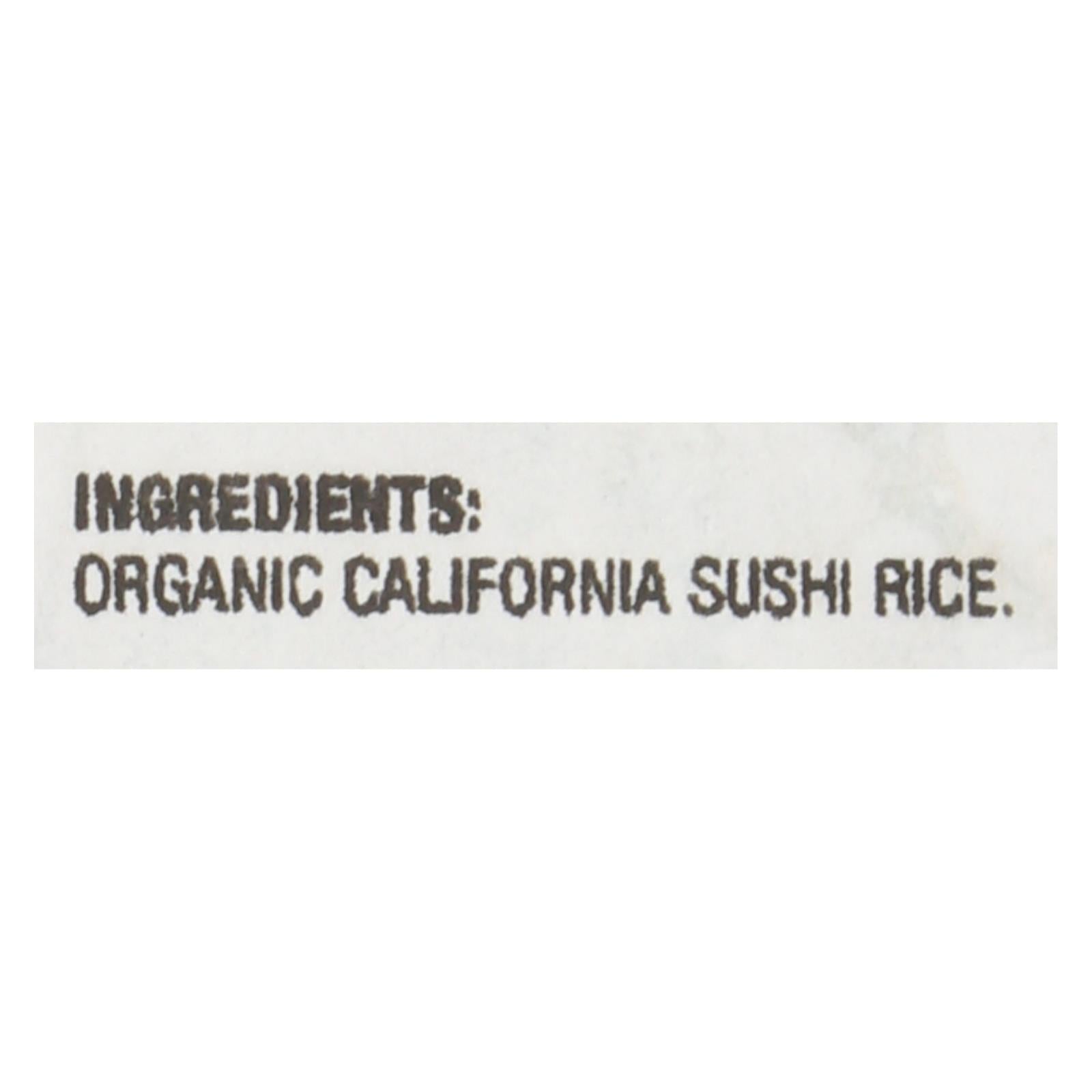 Lundberg Family Farms Organic Sushi Short Grain White Rice - Single Bulk Item - 25LB