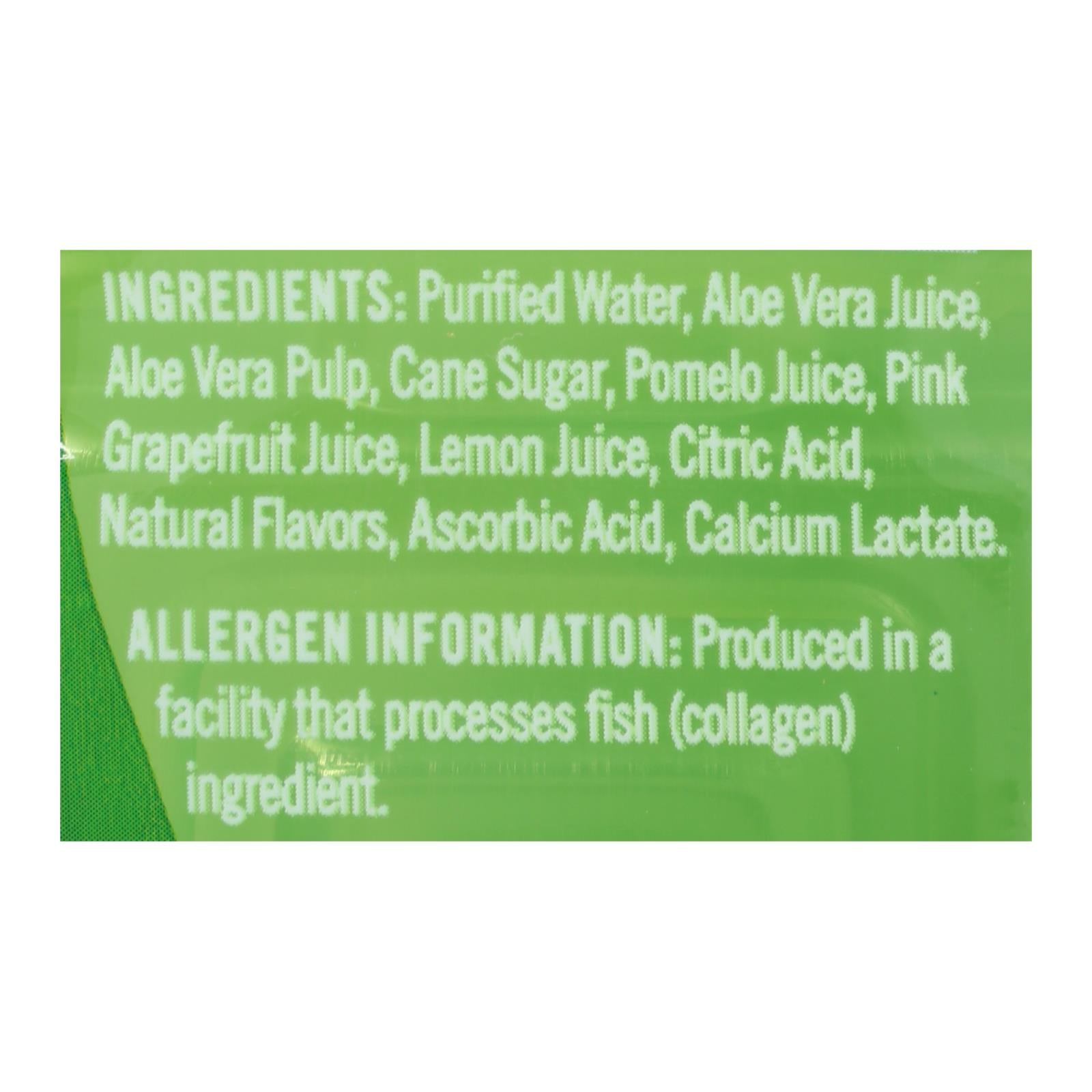 Alo Original Appeal Aloe Vera Juice Drink - Pomelo Lemon and Pink Grapefruit - Case of 12 - 16.9 fl oz.