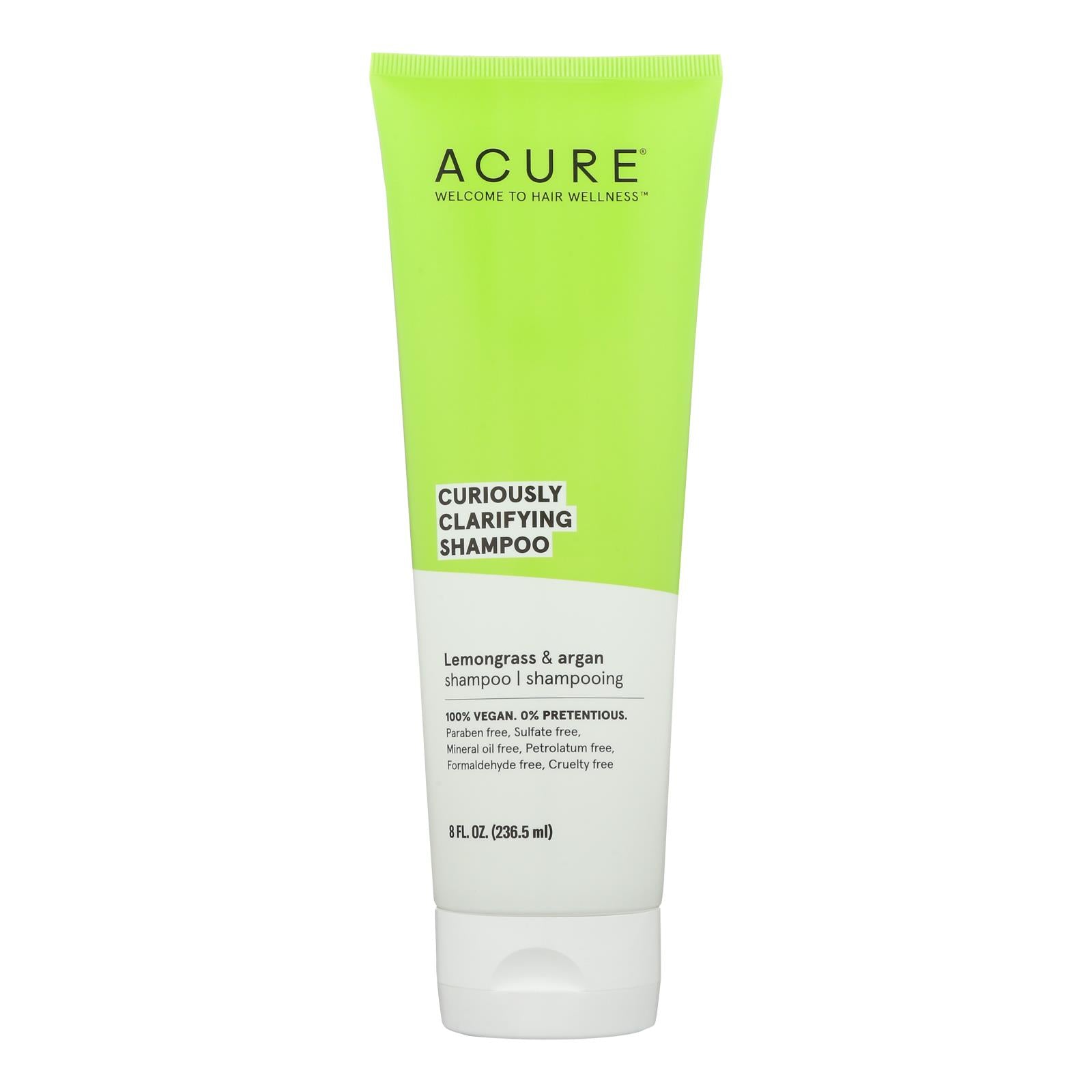 ACURE Clarifying Shampoo with Lemongrass - 8 Oz Natural Hair Cleanser for Revitalized Locks