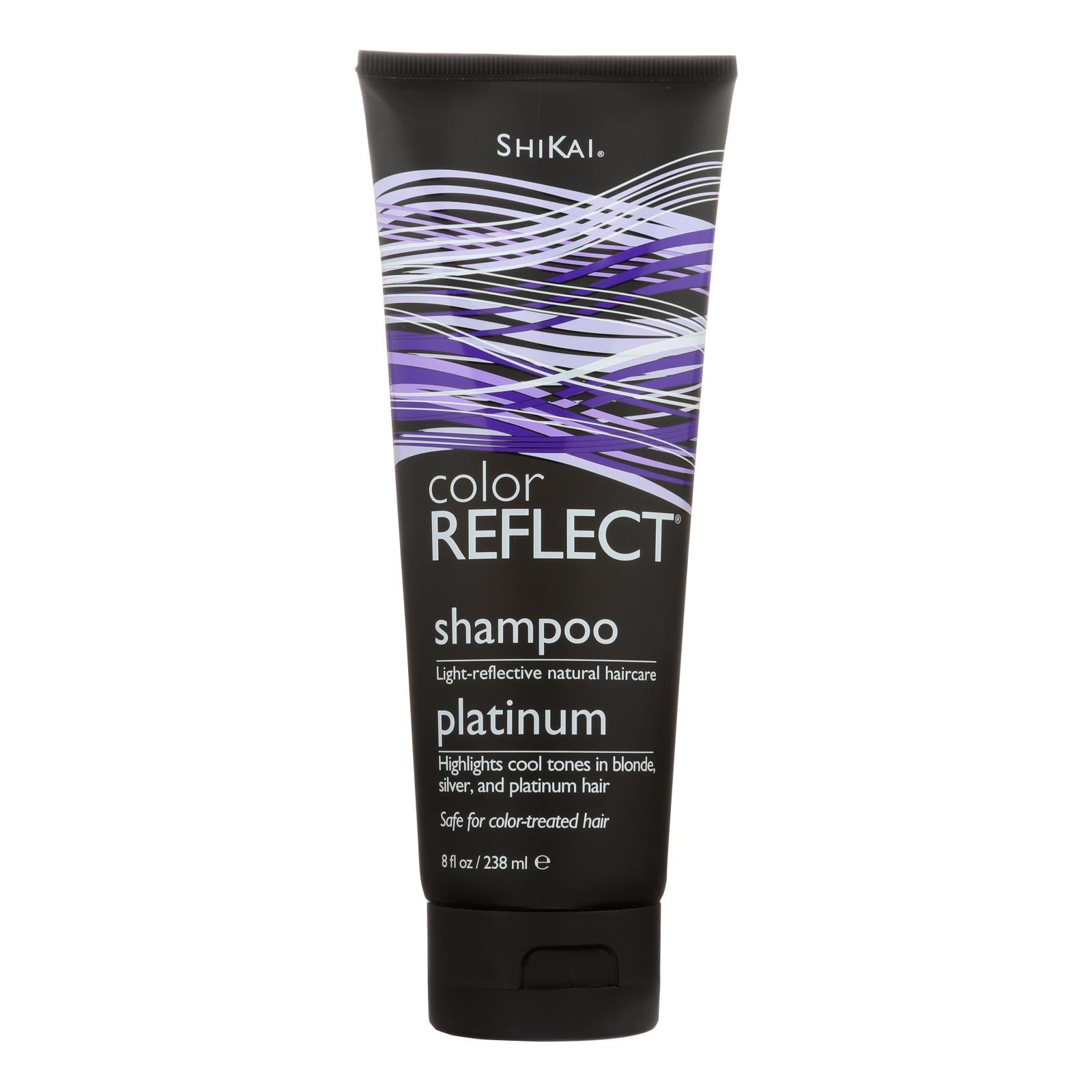 Shikai Color Reflect Platinum Shampoo 8 Oz - Aloe Gel, Blue Malva & Cruelty-Free Formula