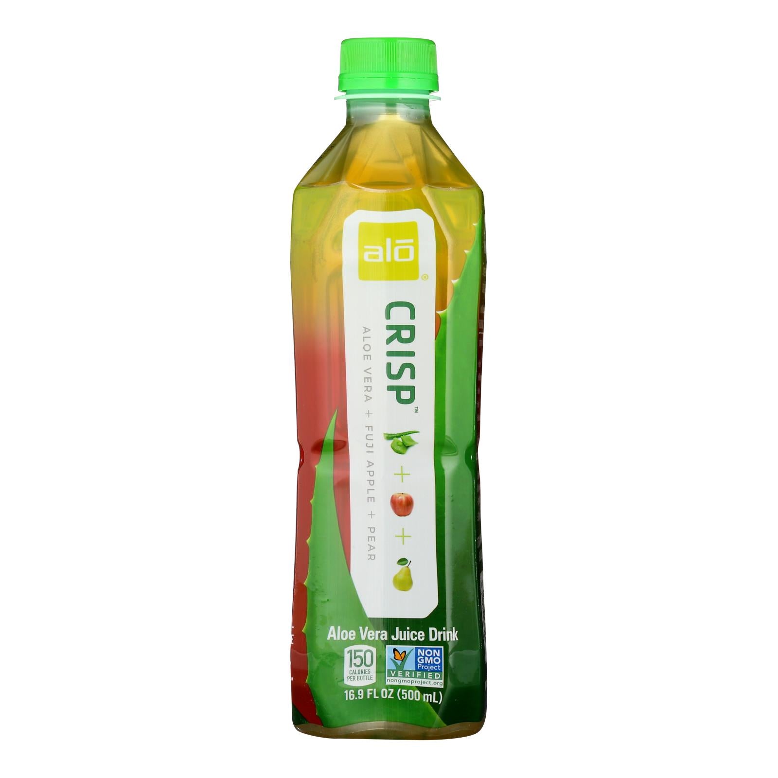 Alo Original Crisp Aloe Vera Juice Drink - Fuji Apple and Pear - Case of 12 - 16.9 fl oz.