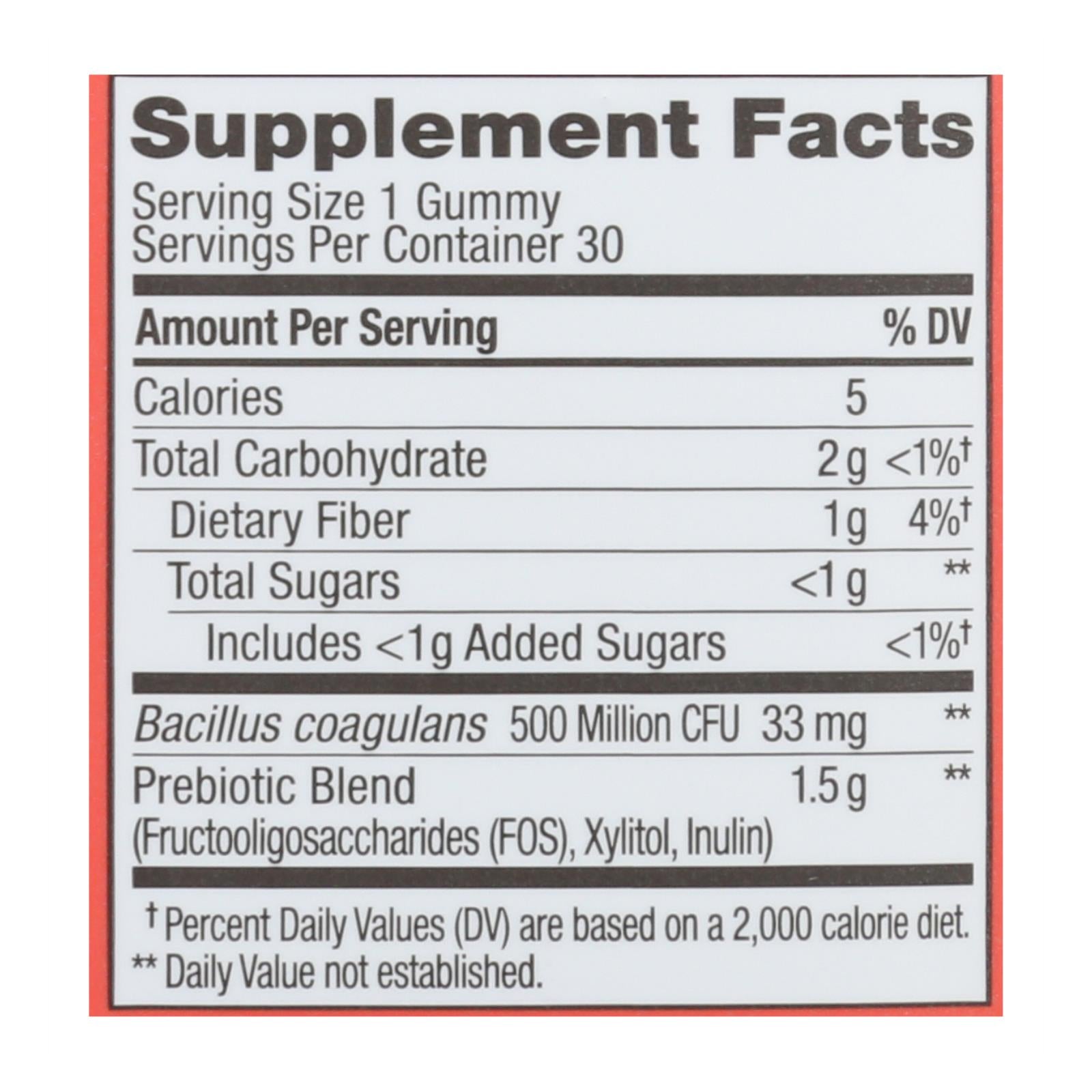 Olly Probiotics & Prebiotics Peach Dietary Supplement - 30 Count, Gluten Free, Naturally Flavored