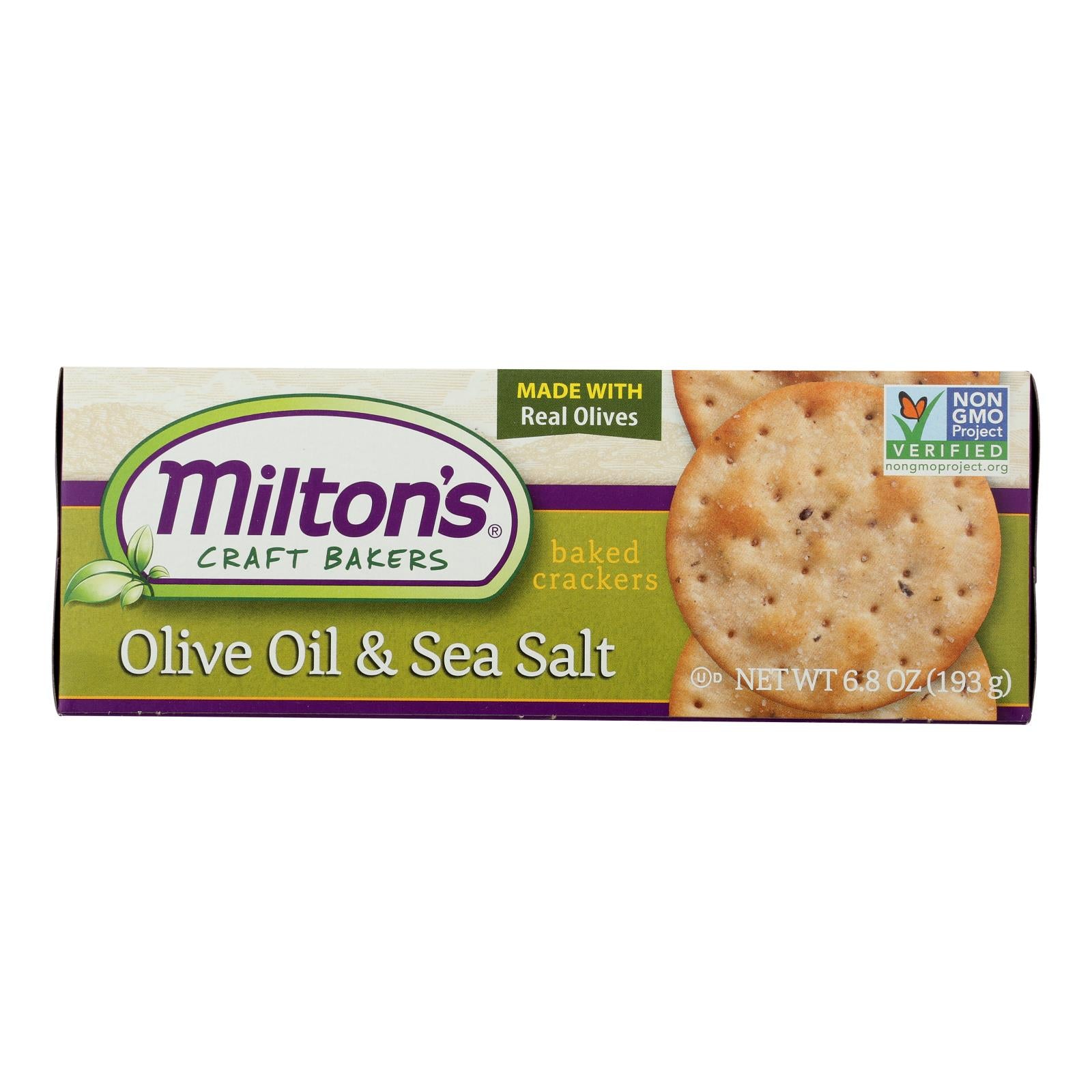 Miltons - Cracker Olive Oil & Sea Salt - Case of 8-6.8 OZ