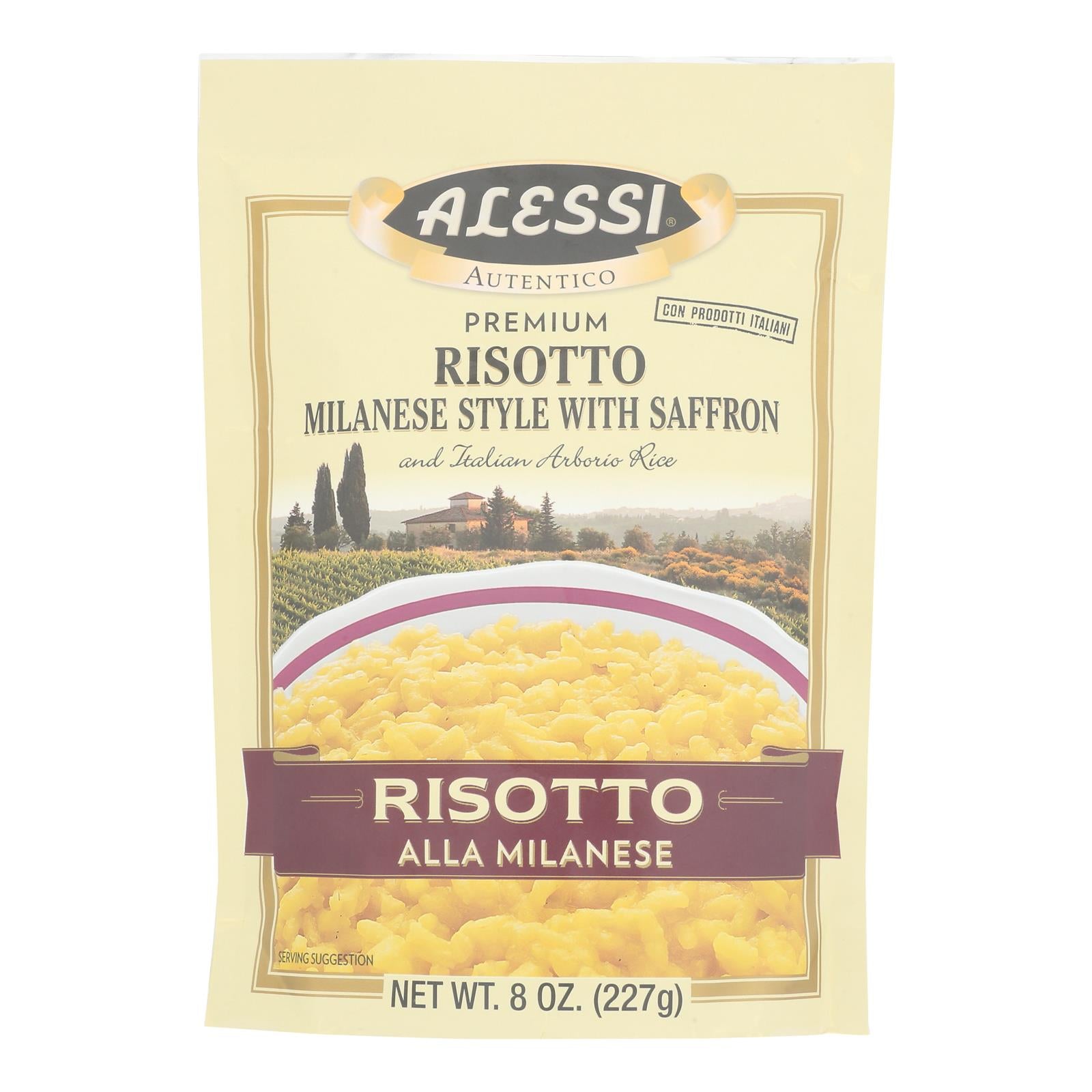 Alessi Risotto Alla Milanese - Premium Arborio Rice - 8 Oz - Case of 6 - Authentic Italian Delight