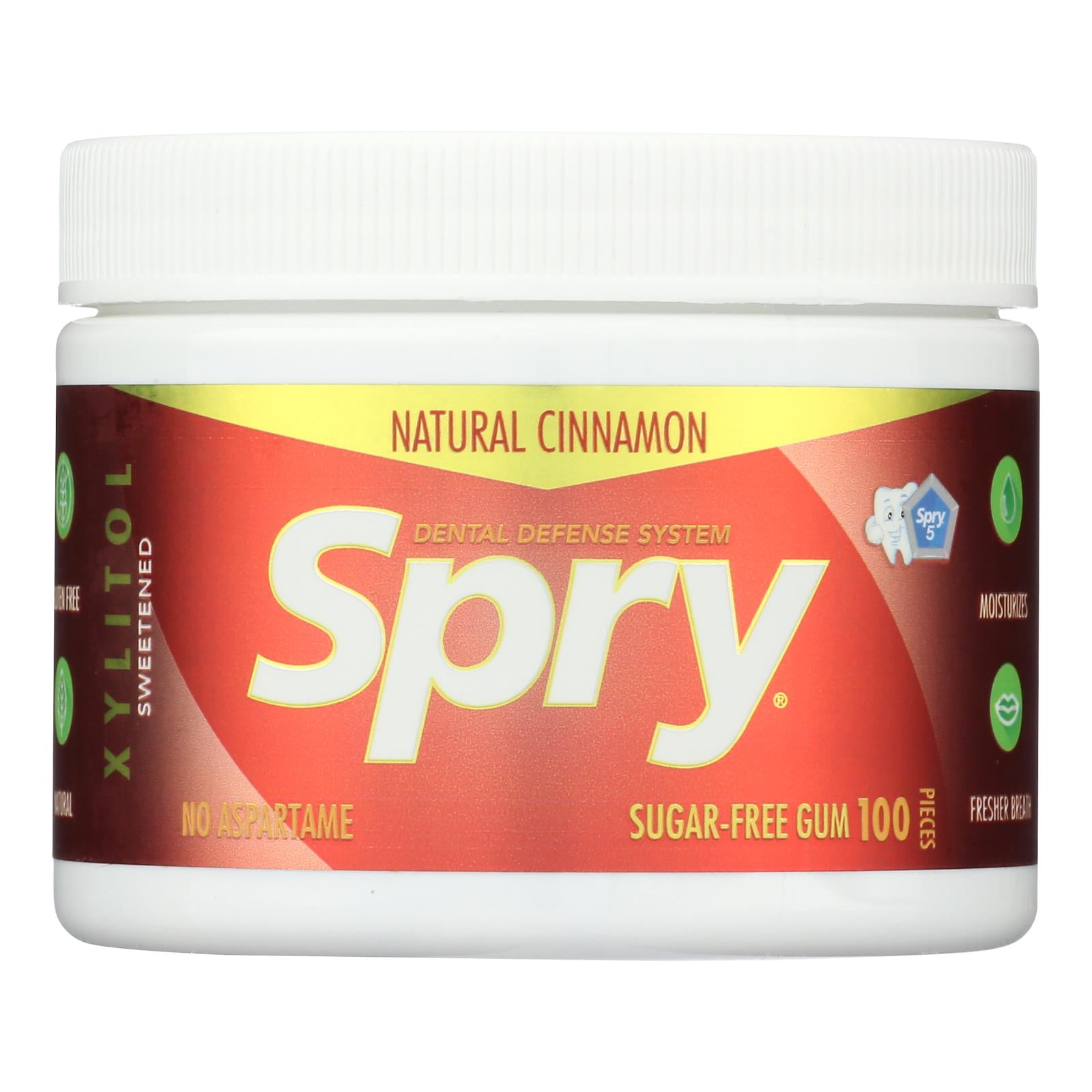 Spry Chewing Gum - Xylitol - Cinnamon - 100 count - 1 each