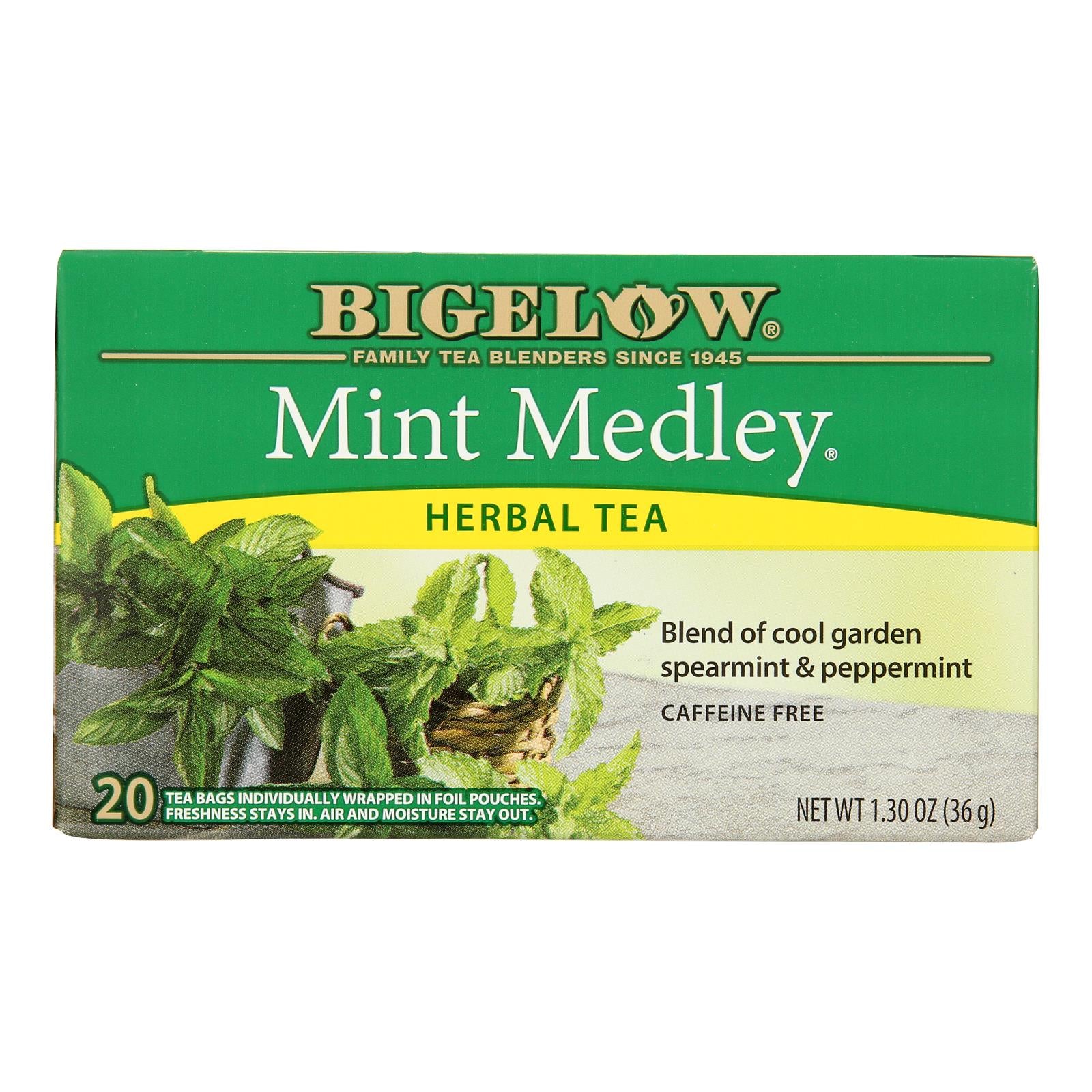 Bigelow Tea Herbal Tea - Mint Medley - Case of 6 - 20 BAG