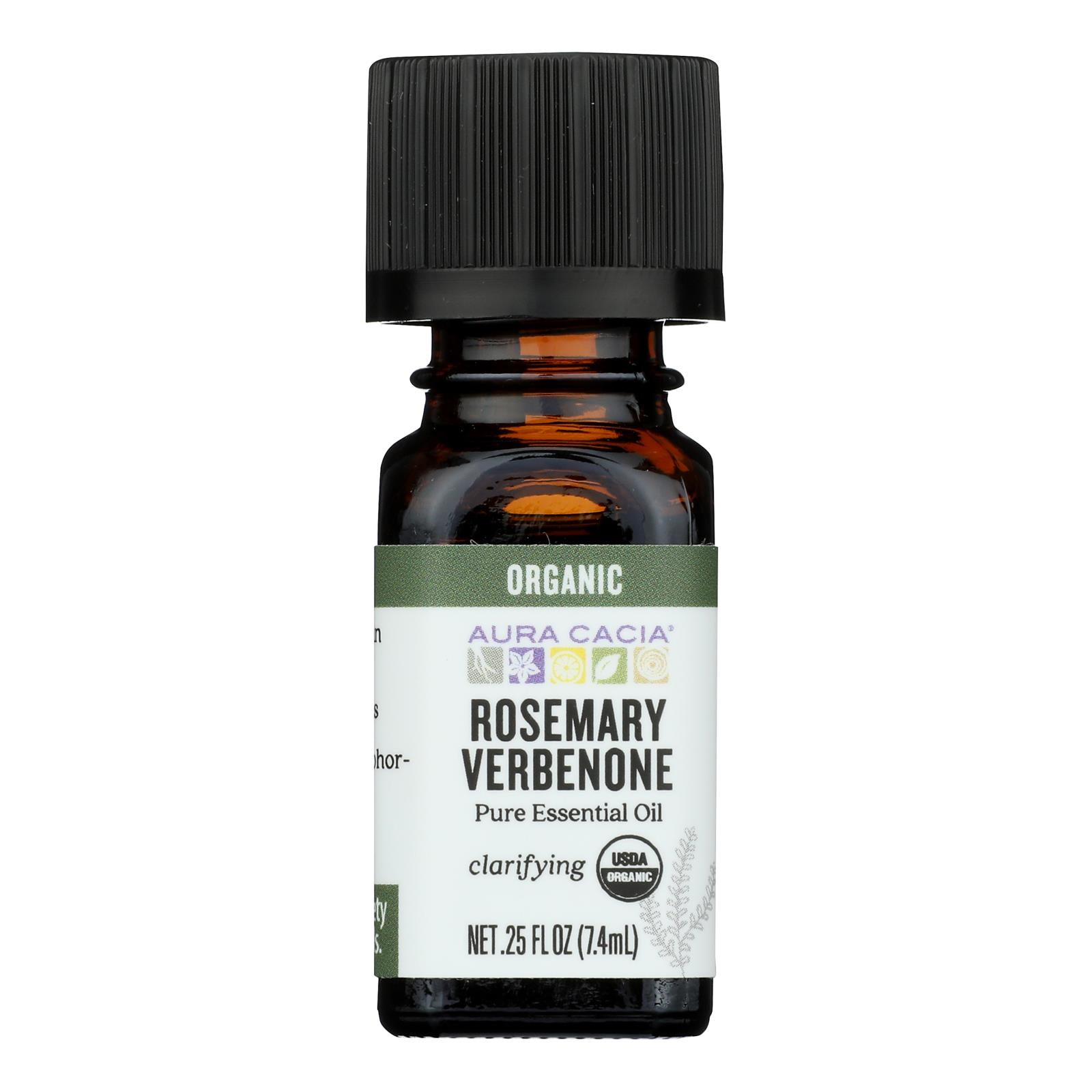 Aura Cacia - Essential Oil - Rosemary Verbenone - Case of 1 - .25 fl oz.