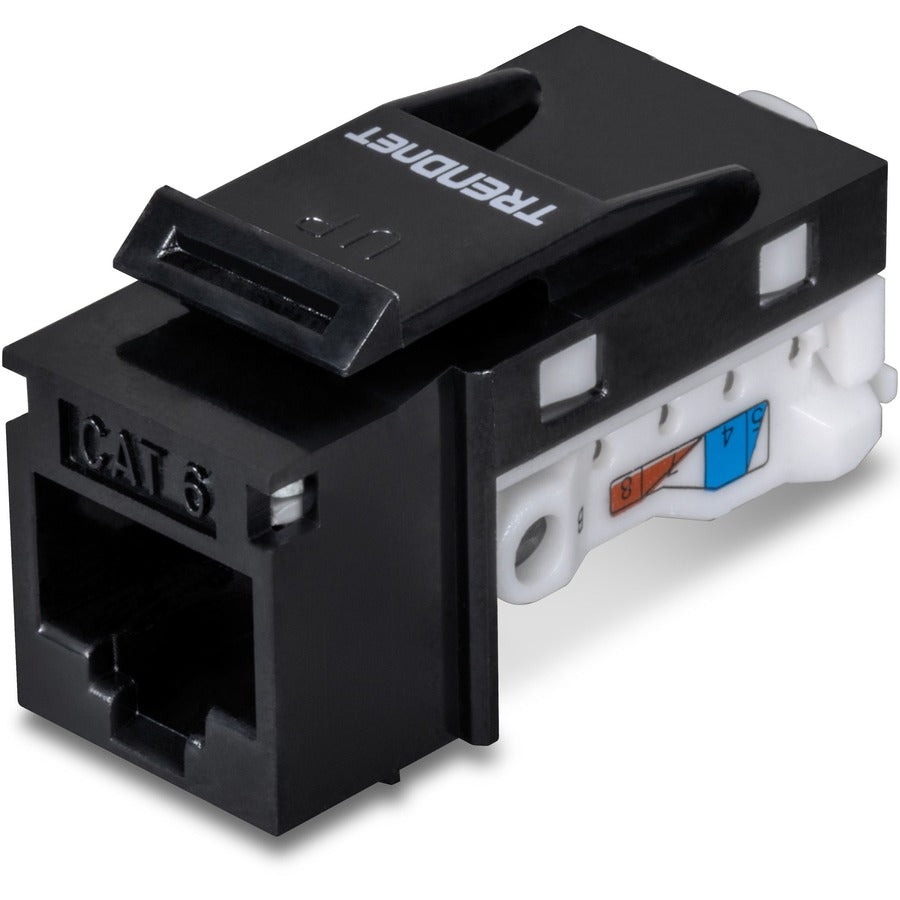 TRENDnet Cat6 RJ45 Keystone Jack 50-Pack for Up to 10Gbps Speeds, Tool-Less Design, Black