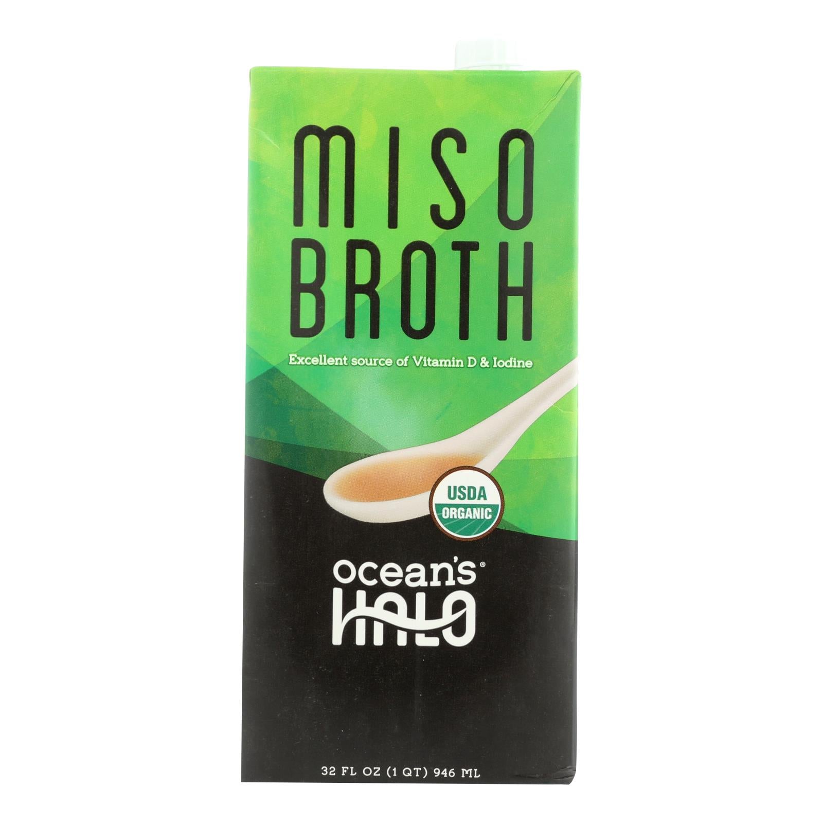 Ocean's Halo Organic Miso Broth, Gluten-Free & Vegan, Case of 6, 32 Fl Oz Each