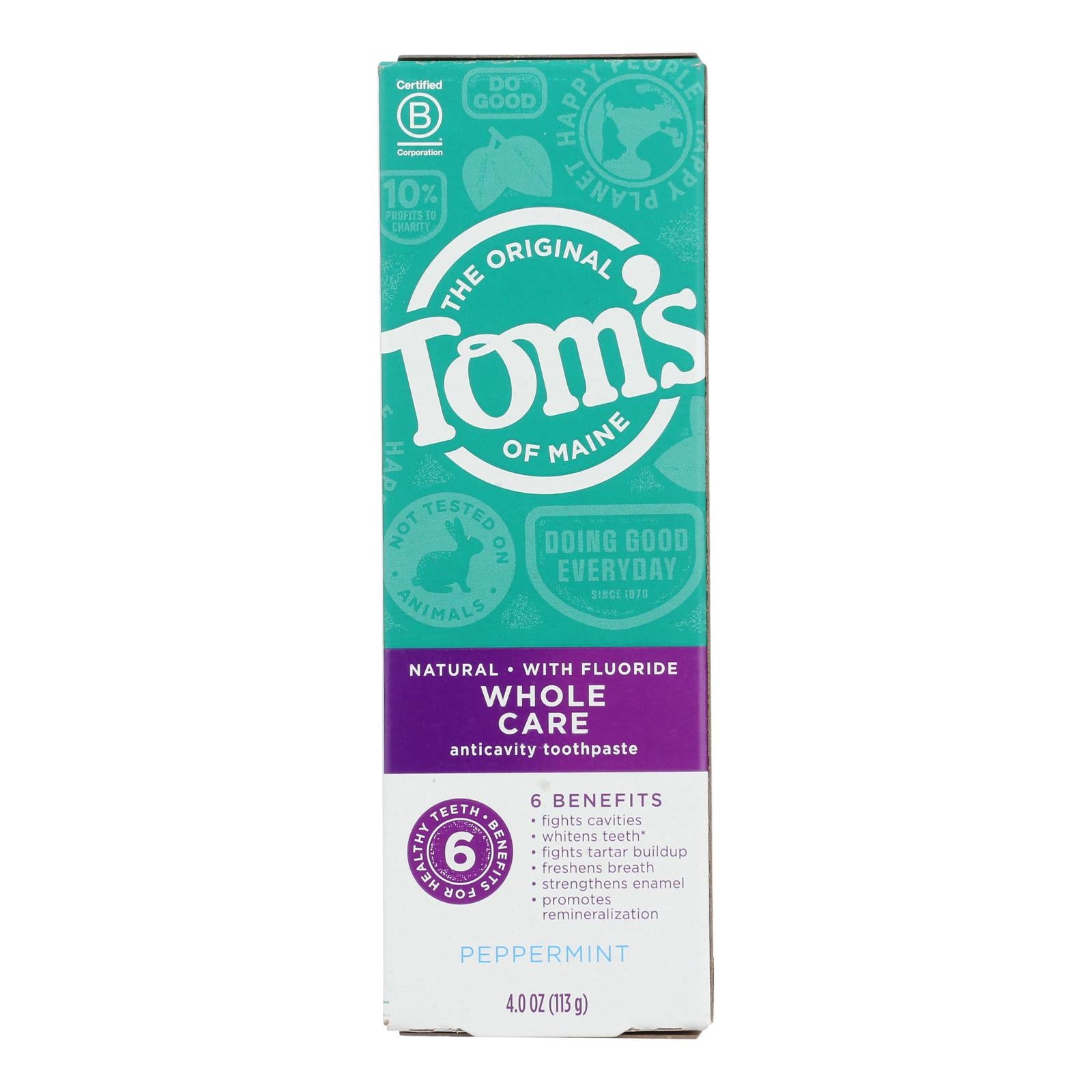 Tom's Of Maine - Tp Whole Care Ppmnt Fluor - Case of 6 - 4 OZ