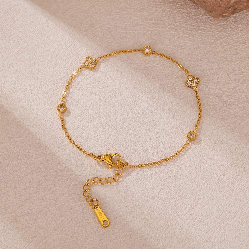 18K Gold-Plated Titanium Steel Inlaid Zircon Bracelet