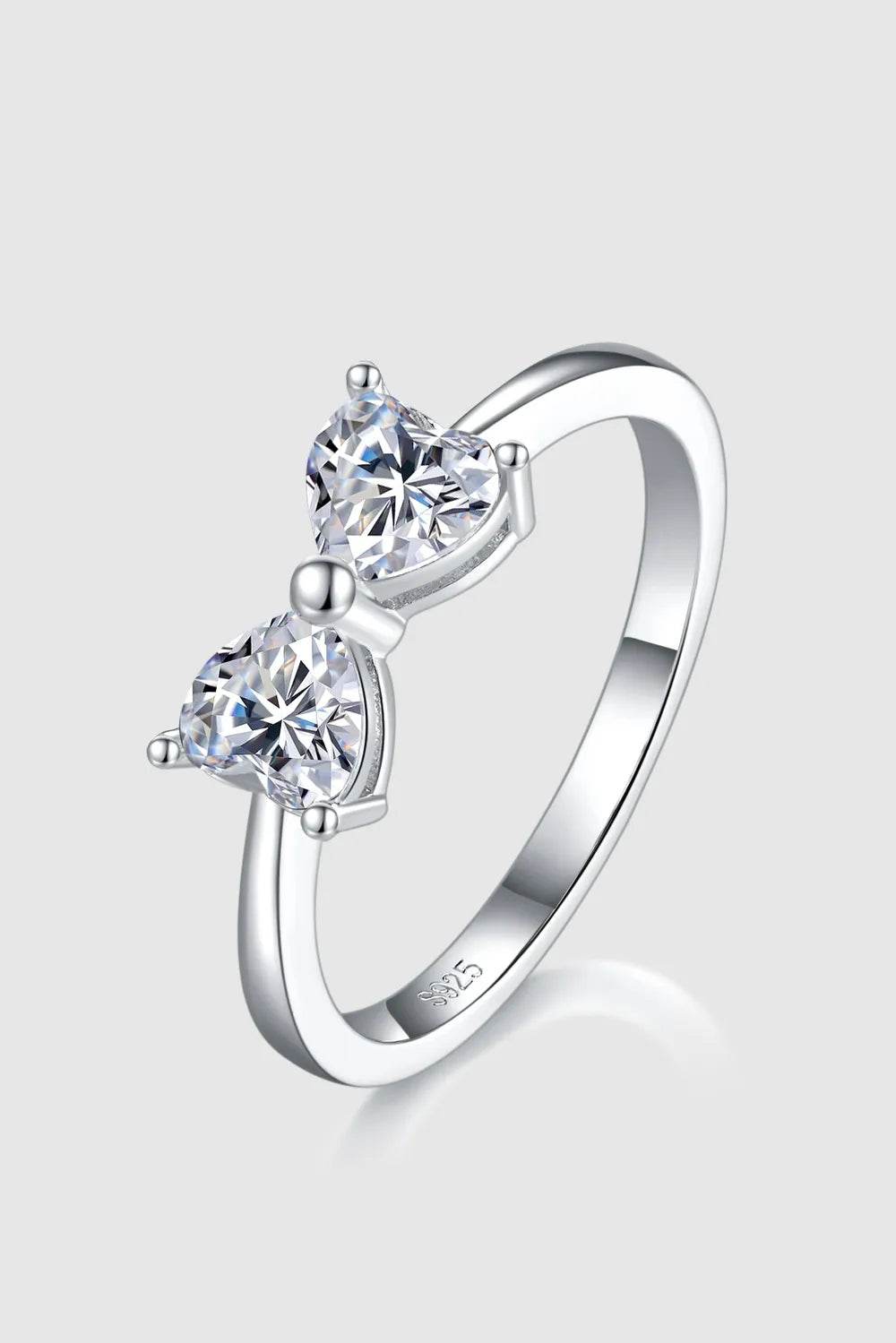 1 Carat Moissanite Bow Ring in 925 Sterling Silver - Elegant & Dazzling Jewelry