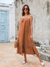 Ruffled Hem Midi Cami Dress Ochre