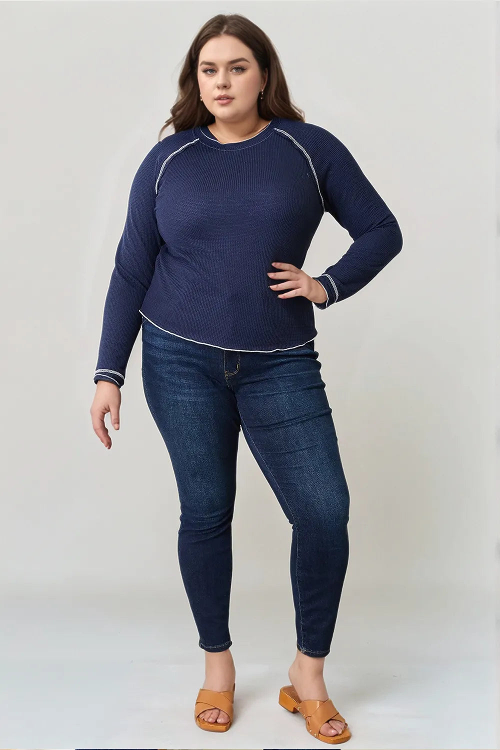 Basic Bae Long Raglan Sleeve Round Neck Top - Versatile Casual & Sporty Essential