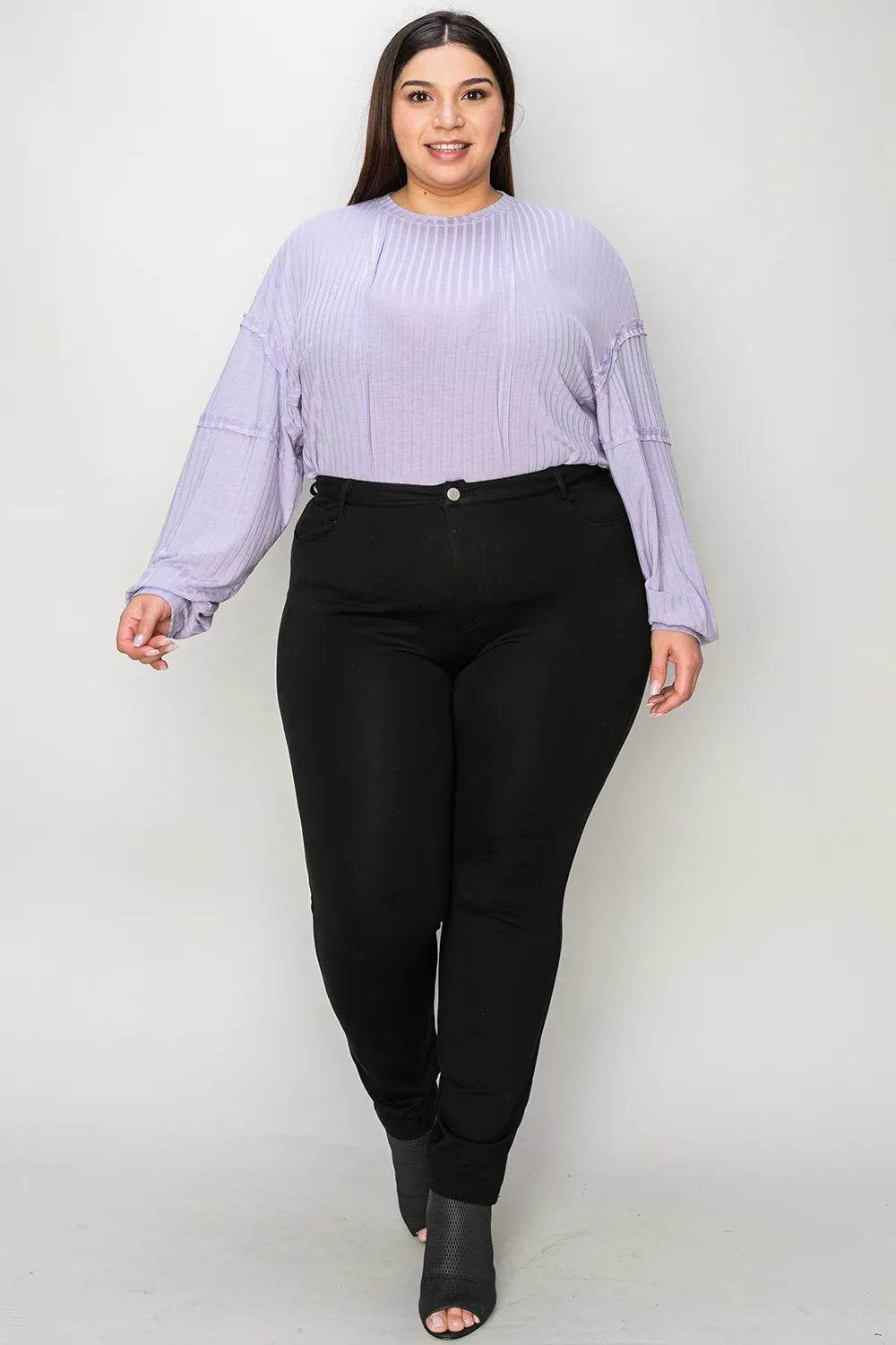 Basic Bae Full Size Ribbed Round Neck Long Sleeve T-Shirt - Store 42