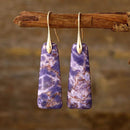 Elegant Copper Natural Stone Earrings - 1 Pair 18K Gold-Plated & Platinum-Plated Design - Store 42