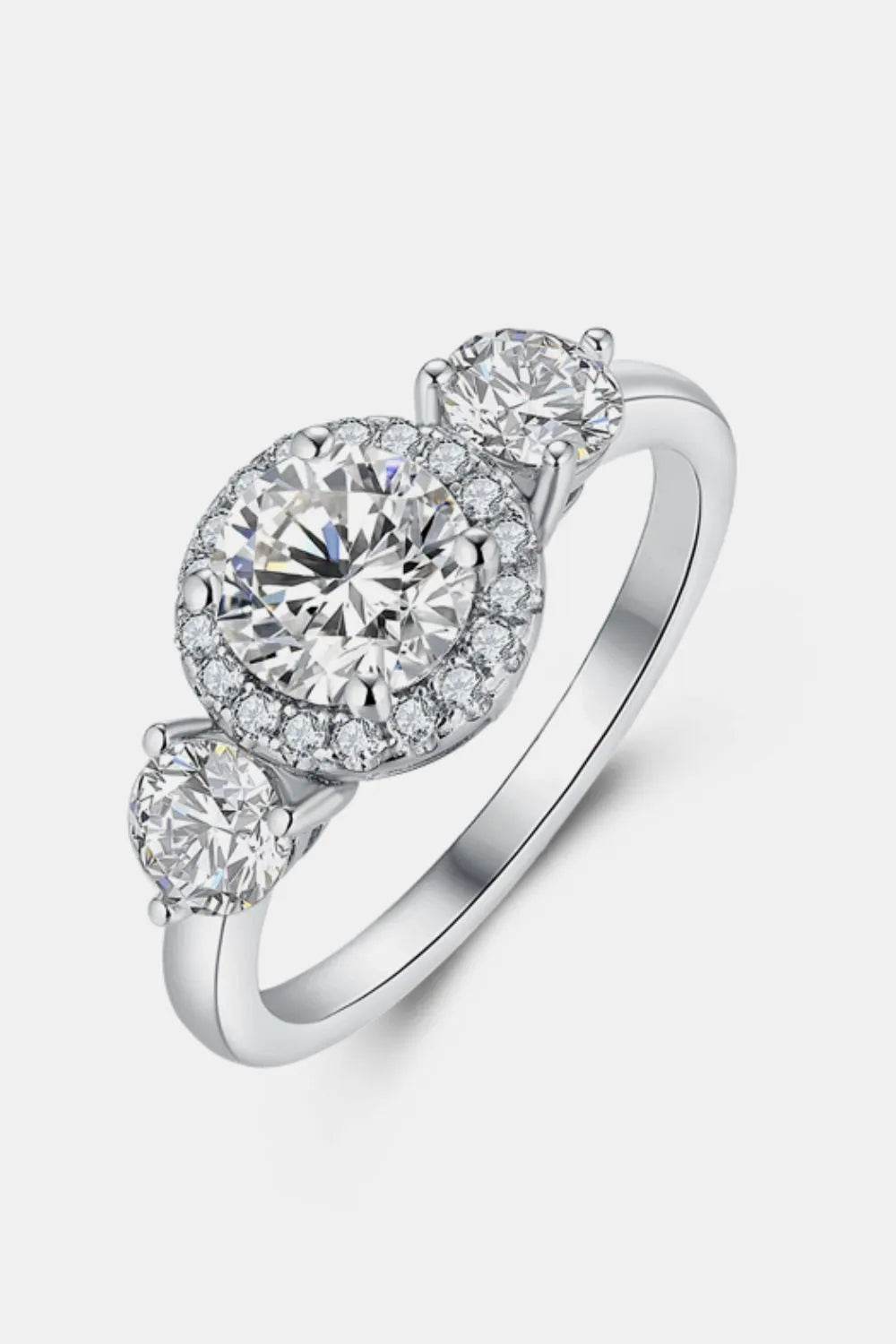 1 Carat Moissanite Ring in 925 Sterling Silver with Platinum-Plated Finish & Gift Box - Store 42