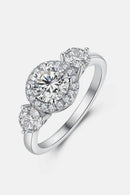 1 Carat Moissanite Ring in 925 Sterling Silver with Platinum-Plated Finish & Gift Box - Store 42