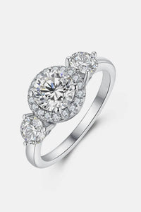 1 Carat Moissanite Ring in 925 Sterling Silver with Platinum-Plated Finish & Gift Box - Store 42