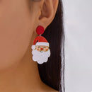 Christmas Acrylic Dangle Earrings Santa onesize