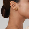 Elegant 18K Gold-Plated Stainless Steel Bow Earrings with Zircon Inlay - Lightweight Fashion Jewelry - Store 42