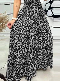 Full Size Leopard Print Spaghetti Strap Maxi Dress Plus Size - Store 42