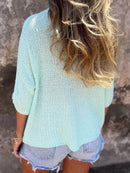 Full Size Johnny Collar Loose Knit Sweater Plus Size - Store 42