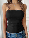 Devine Lace Detail Tube Top Black
