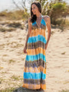Tie-Dye Halter Neck Dress Dark Blue