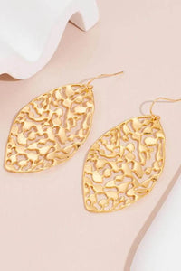Elegant Brass Gold-Plated Leaf Shape Earrings - Stylish 2.5 Inch Fashion Jewelry - Store 42