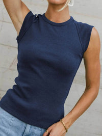 Basic Solid Color Round Neck T-Shirt for Comfortable Everyday Wear, 92% Rayon 8% Spandex - Store 42