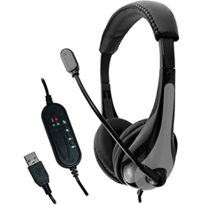 AVID AE-39 USB-A Headset with Noise-Canceling Boom Mic for Classroom and Remote Learning