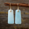 Natural Stone Geometric Shape Earrings Gold One Size