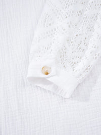 Lace Sleeve Button Down Shirt