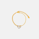 18K Gold-Plated Heart Bracelet with Extension Chain - Stylish and Durable Jewelry Accessory - Store 42