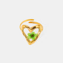 Stainless Steel Eternal Flower Ring Gold One Size