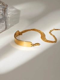 Elegant 18K Gold-Plated Stainless Steel Bracelet - Durable & Stylish Accessory - Store 42
