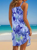 Full Size Printed Scoop Neck Mini Cami Dress Plus Size - Store 42