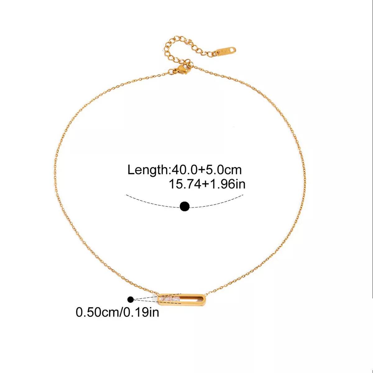 Elegant 18K Gold-Plated Pendant Necklace with Rhinestones - Adjustable Length Options - Store 42