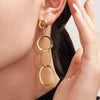 Elegant 18K Gold-Plated Titanium Steel Round Earrings - Durable & Stylish Jewelry Accent - Store 42