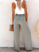 Full Size High-Waisted Textured Wide Leg Pants Plus Size - Store 42