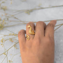 18K Gold-Plated Seahorse Wrap Adjustable Ring for Ocean Lovers - Unique Marine-Inspired Jewelry - Store 42