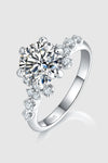 2 Carat Moissanite 925 Sterling Silver Ring Silver