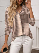 Striped Button Up Long Sleeve Shirt