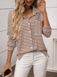 Striped Button Up Long Sleeve Shirt