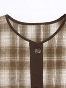 Plaid Long Sleeve Button-Up Jacket