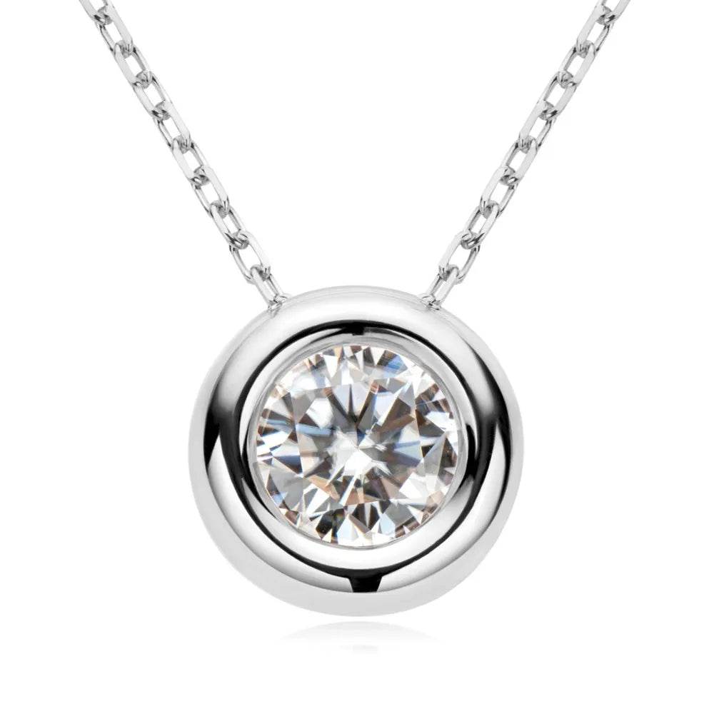1 Carat Moissanite Necklace in 925 Sterling Silver - Stunning D Color & VVS1 Clarity - Store 42