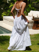 Tiered Maxi Cami Dress with Ruffled Hem