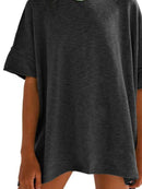 Oversized Round Neck Drop-Shoulder T-Shirt