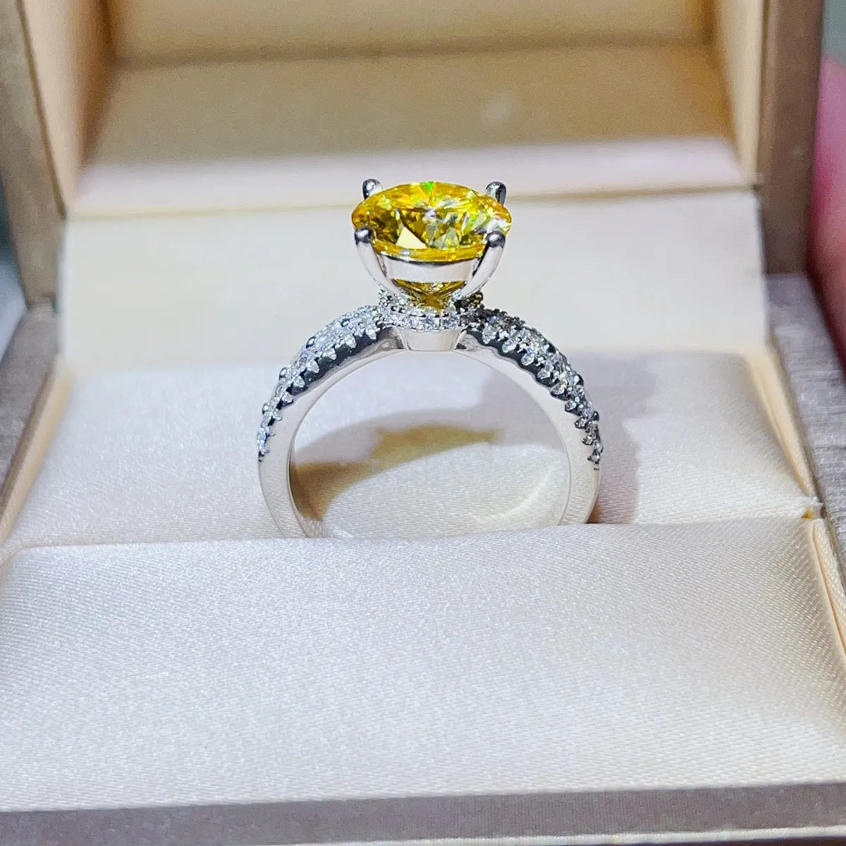 3 Carat Moissanite Engagement Ring in 925 Sterling Silver - Elegant and Timeless Jewelry